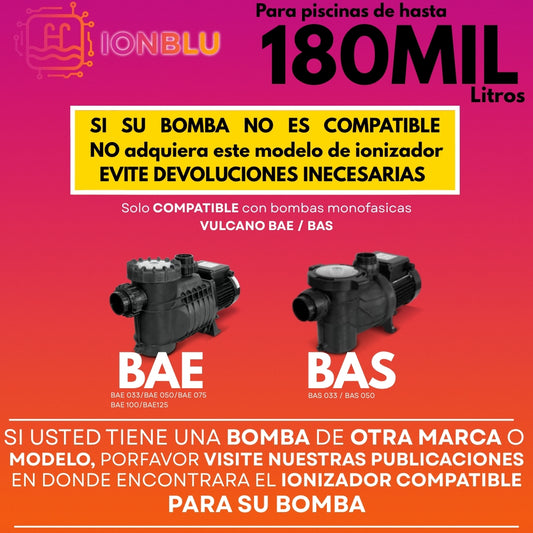 Ionizador Manual Para Piscinas P/ Bombas Vulcano Bae Bas